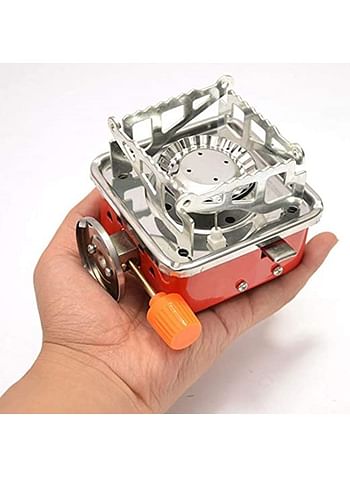 Portable Camping Card Type Mini Gas Stove with Storage Bag | Lightweight Outdoor Butane Burner with Convenient Piezo Ignition | Perfect for Hiking & Camping