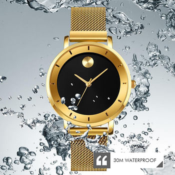 Skmei 1701 New Stylish Ladies Quartz Wrist Watch Stainless Steel Waterproof Minimal Watches for Women - Rose Gold