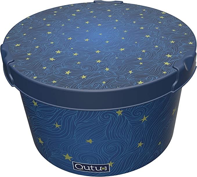 QUTU StyleBox Wave Star Storage Box - Blue, H 15 cm x W 9 cm x D 16 cm