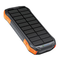 Promate Solar Power Bank with 10000mAh Battery, IP65 Protection, Qi Charger, USB-C PD and QC 3.0 Port, SolarTank-10PDQi