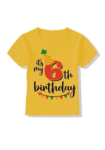 Its My 6th Birthday Party Boys and Girls Costume Tshirt Memorable Gift Idea Amazing Photoshoot Prop  - Yellow