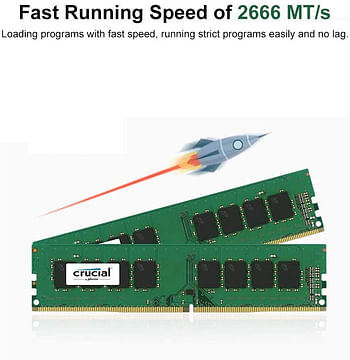 Crucial DDR4 2666 Memory RAM 8G 2666 MT/s 288-Pin 1.2V for Desktop CT8G4DFS8266