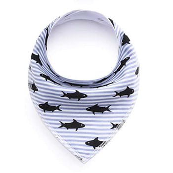 Bandana Bibs Organic 100% Cotton 4 sets / pack - shark and crab