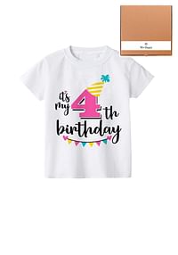 Its My 4th Birthday Party Boys and Girls Costume Tshirt Memorable Gift Idea Amazing Photoshoot Prop  - Pink