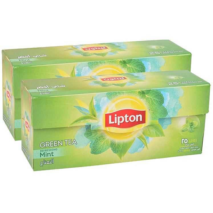 Lipton Mint Green Tea 25x1.5g (Pack of 2)