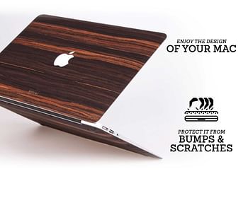 MACBOOK SKIN / COVER - WOOD VENEER - EBONY - FOR PRO 13 w/Thunderbolt