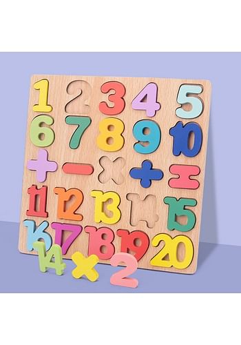 25 Pieces Wooden Counting Numbers 123 Board Toy for Toddlers, Learning Puzzle, Early Education Activity