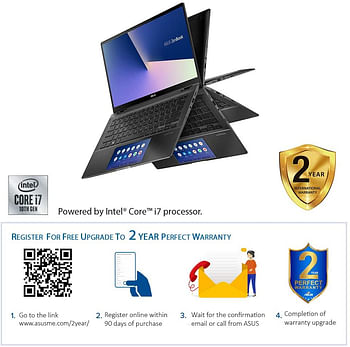 Asus ZenBook Flip UX463FL-AI025T Convertible Ultrabook (Gun Grey) - Intel i7-10510U 1.8 GHz, 16 GB RAM, 1000 GB SSD, Nvidia GeForce MX250, 14 inches, Windows 10 Home, Eng-Arb-KB