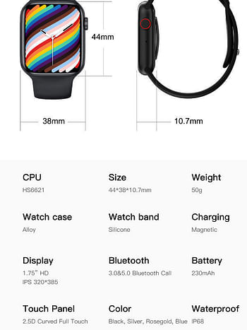 SmartWatch  2021 BP Series 7 W37 IP68 Waterproof Heart Rate Monitor ECG for Android / IOS