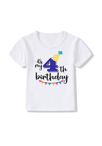 Its My 4th Birthday Party Boys and Girls Costume Tshirt Memorable Gift Idea Amazing Photoshoot Prop  - Blue