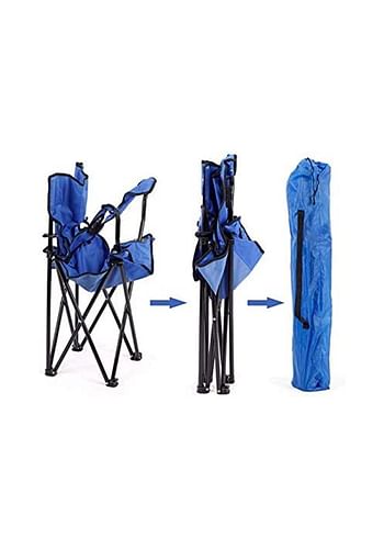 Folding Outdoor Beach Camping Chair with Cup Holder | Royal Blue