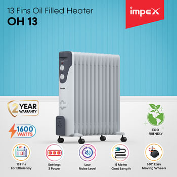 Impex OH 13 Fins Oil Filled Heater with Three Power Setting