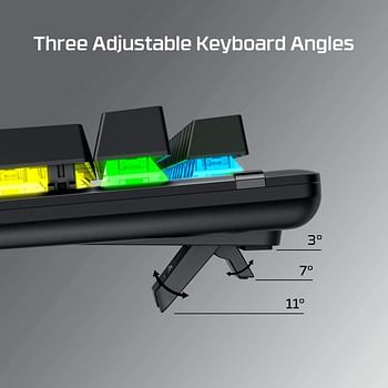 HyperX Alloy Origins - Mechanical Gaming Keyboard, Software-Controlled Light & Macro Customization, RGB LED Backlit - Tactile HyperX Aqua Switch