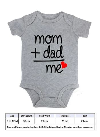 Mom Dad Me Baby Romper Funny Cute Infant Bodysuit Birthday Costume - Grey - 9 to 12 months