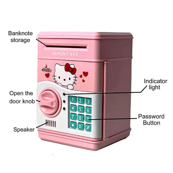 Electronic ATM Auto Scroll Paper Money And Coin Saving Box Toy Piggy Bank