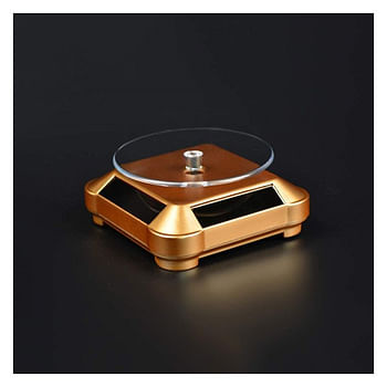 360° Solar Powered Rotating Turntable | Jwellery, Cellphone & Watch Display Stand | Gold