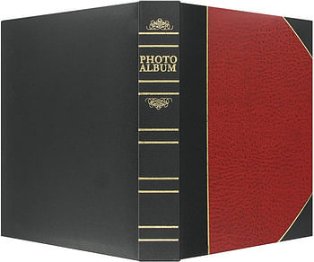 Pioneer Photo Albums BT-68 100-Pocket Leatherette Cover Ledger Style Le Memo Photo Album, 6 by 8-Inch, Red and Black