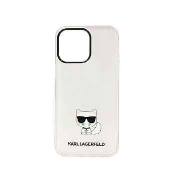 Karl Lagerfeld Iml Transparent Choupette Body Hard Case For Iphone 14 Pro Max Pink