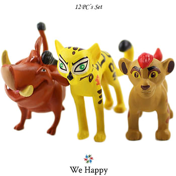 Jungle Lion R3 Action Figures Cake Topper Toys Collection – 12 Pcs Set – Different Sizes