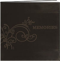 Pioneer 218645 Embroidered Scroll Leatherette Post Bound Album 12"X12"-Brown