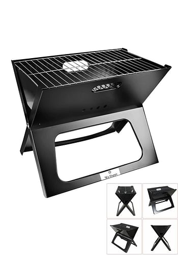 We Happy Portable Outdoor Barbecue X Type Charcoal Grill | Foldable & Easy to Use