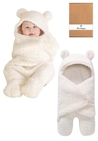 Cute Baby Hooded Blanket Wrap Costume Dress Photoshoot Prop - White