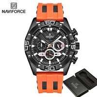 NAVIFORCE NEW NF8019T Waterproof Silicone Strap Watch Men's Sport Multifunction Quartz Analog Fashion Watch - B/B/O