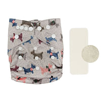 Reusable Diaper with insert pad Pocket - Puppy Design