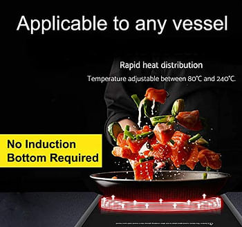 Impex  2000 W Infrared Induction Cooktop With 8 Temperature Levels and 4 Digital LED Display