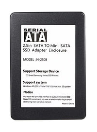 MSATA SSD To SATA Hard Disk Drive Adapter Enclosure Converter 10 x 7 x 0.7centimeter Black /White