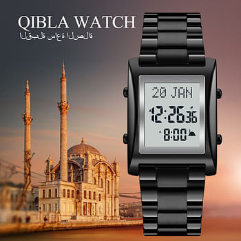 SKMEI 1815 Mens Prayer Watch W/ Adhan Alarm & Islamic Calendar Black