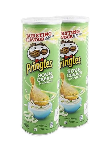 Pringles Chips Sour Cream & Onion Flavour 165g (Pack of 2 pieces)