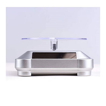 360° Solar Powered Rotating Turntable | Jwellery, Cellphone & Watch Display Stand | Silver