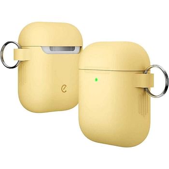 KEYBUDZ PodSkinz Switch Case with Carabiner for AirPods 1 & 2 - Pastel Yellow