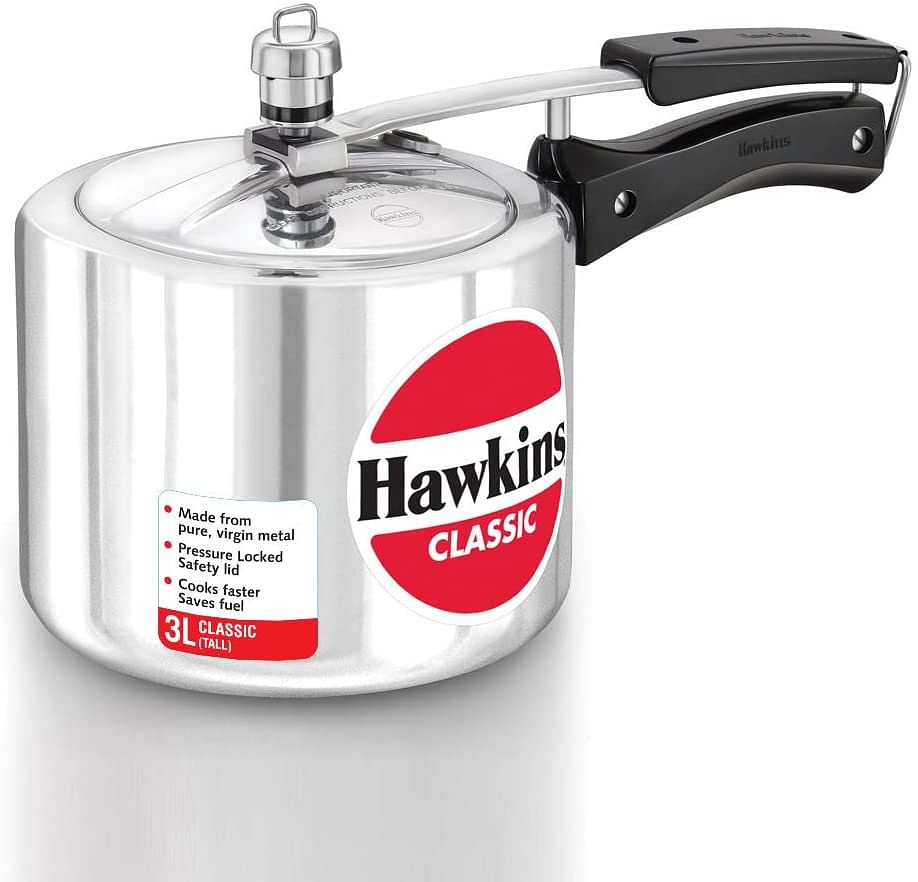 Hawkins Classic 3L Pressure Cooker, Silver, CL3T