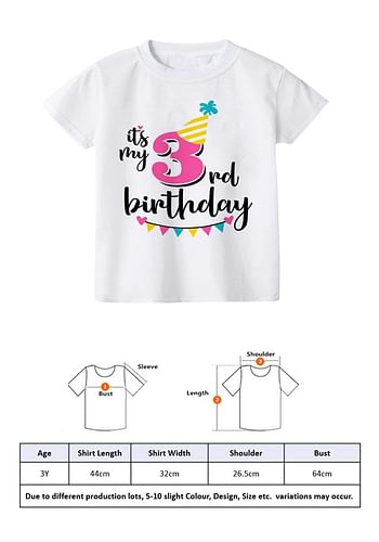 Its My 3rd Birthday Party Boys and Girls Costume Tshirt Memorable Gift Idea Amazing Photoshoot Prop  - Pink