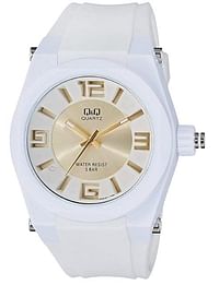 Q&Q Men's White Dial Fiber Band Watch - VR32J011Y