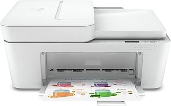 HP DeskJet Plus 4120 All-In-One Printer, Wireless, Print, Copy, Scan & Send Mobile Fax - White