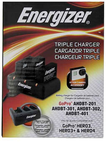 Energizer Battery Charger for GoPro Hero3, Hero3+ & Hero4 (AHDBT-201 AHDBT-301 AHDBT-302, AHDBT-401)