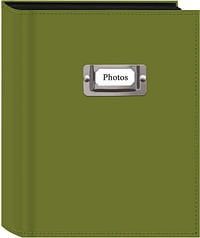 Pioneer CTS-246/GN Photo 208-Pocket Bright Green Sewn Leatherette Photo Album with Silvertone Metal I.D. Plate for 4 by 6-Inch Prints
