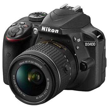 كاميرا نيكون D3400 - 24.2 ميجابكسل ، عدسة AF-P 18-55 مم f / 3.5 - 5.6G VR ، اسود