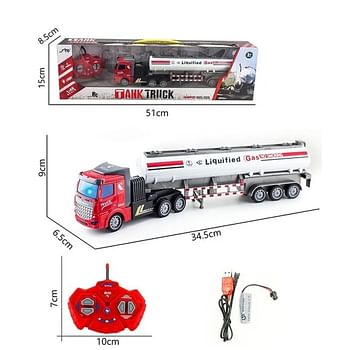 RC Liquified Gas Transport Truck Toy For Vehicle Lovers | Rechargeable & Perfect Gift – Large Size