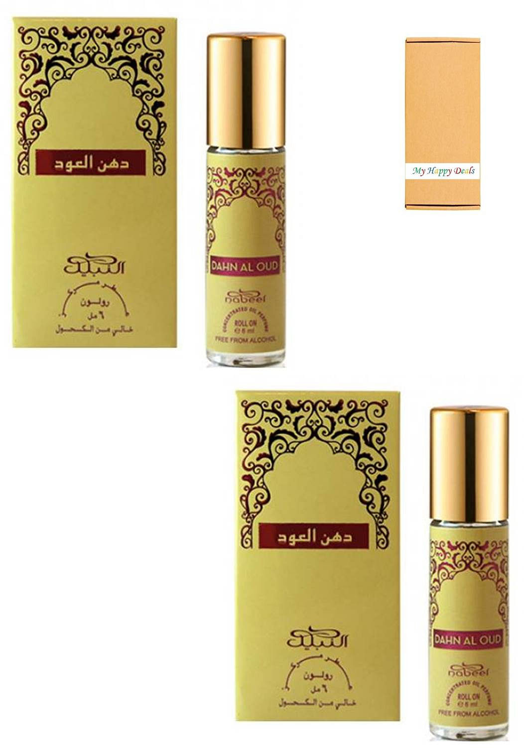 2 Pcs Nabeel Dahn Al Oud Alchohol Free Roll On Oil Perfume 6ML