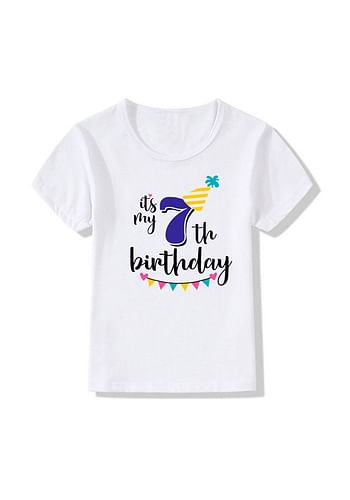 Its My 7th Birthday Party Boys and Girls Costume Tshirt Memorable Gift Idea Amazing Photoshoot Prop  - Blue