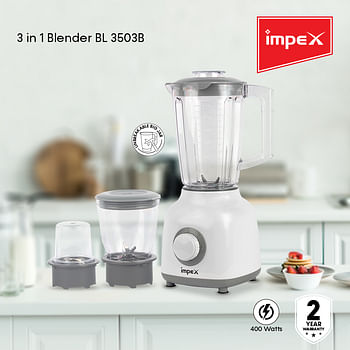 Impex BL 3503B  3 in 1 Blender with Motor Overheat Protection