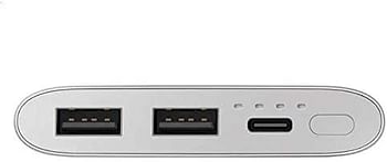 Samsung EB-P1100CPEGWW Dual Port Powerbank, 10000 mAh - Silver - (Pack of 1)
