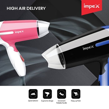 Impex HD 1K2 700W Hair Dryer with Speed Selector & Cool Shot Function