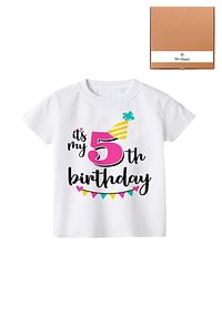 Its My 5th Birthday Party Boys and Girls Costume Tshirt Memorable Gift Idea Amazing Photoshoot Prop  - Pink