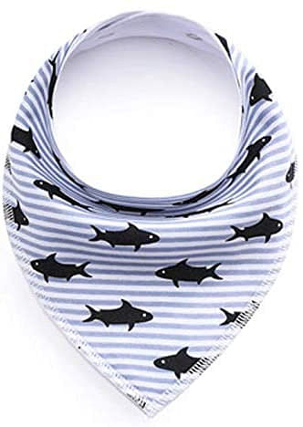 AL Kidz Bandana Bibs Organic 100% Cotton 4 sets/pack - shark and crab