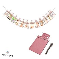 First Birthday Photo Frame Banner for kids -Pink -NL